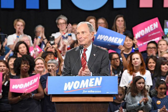 Michael Bloomberg at "Women for Mike" event last month